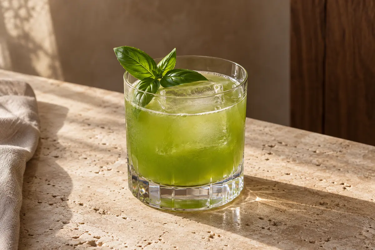 Gin Basil Smash serving suggestion
