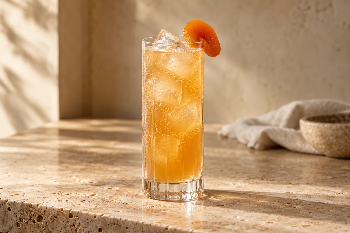 Apricot Bourbon Buck serving suggestion