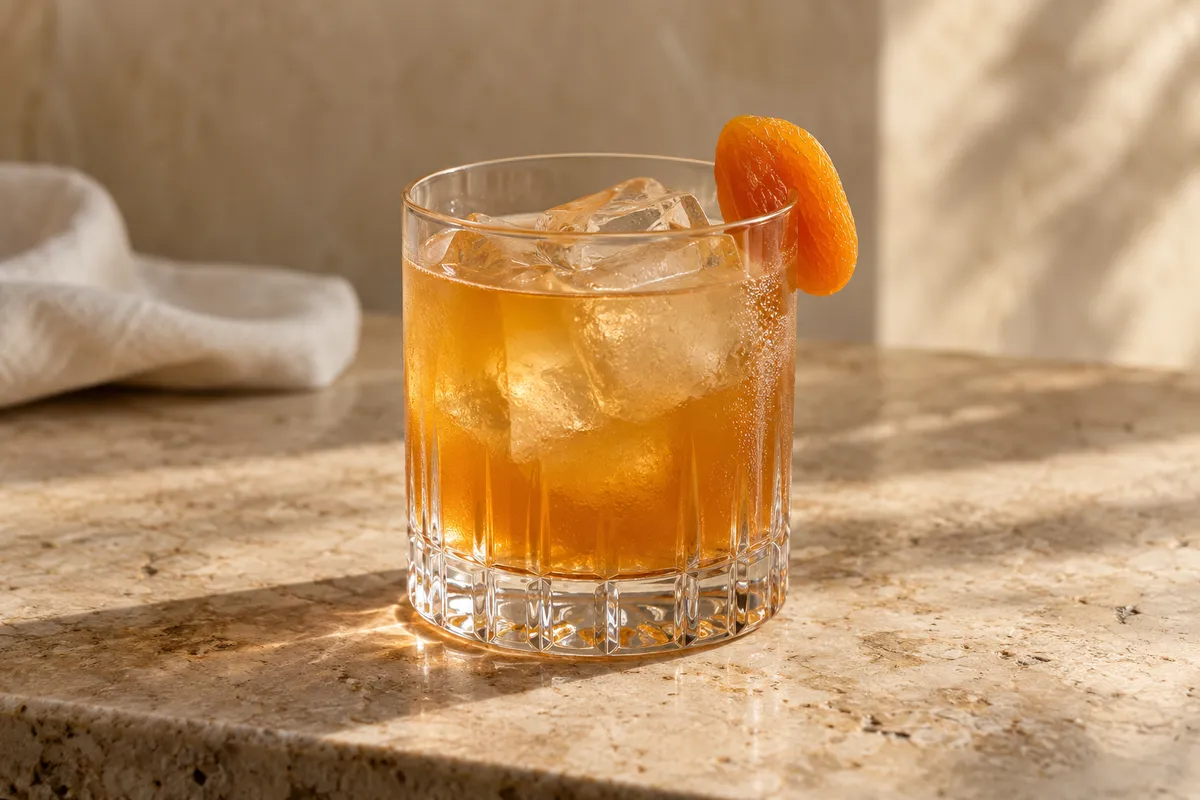 Apricot Cognac Sour serving suggestion