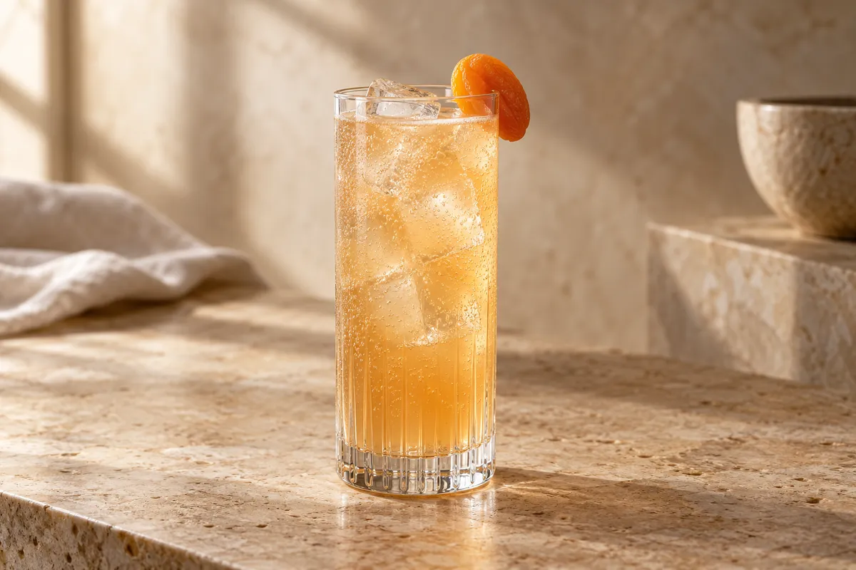 Apricot Rum Collins serving suggestion