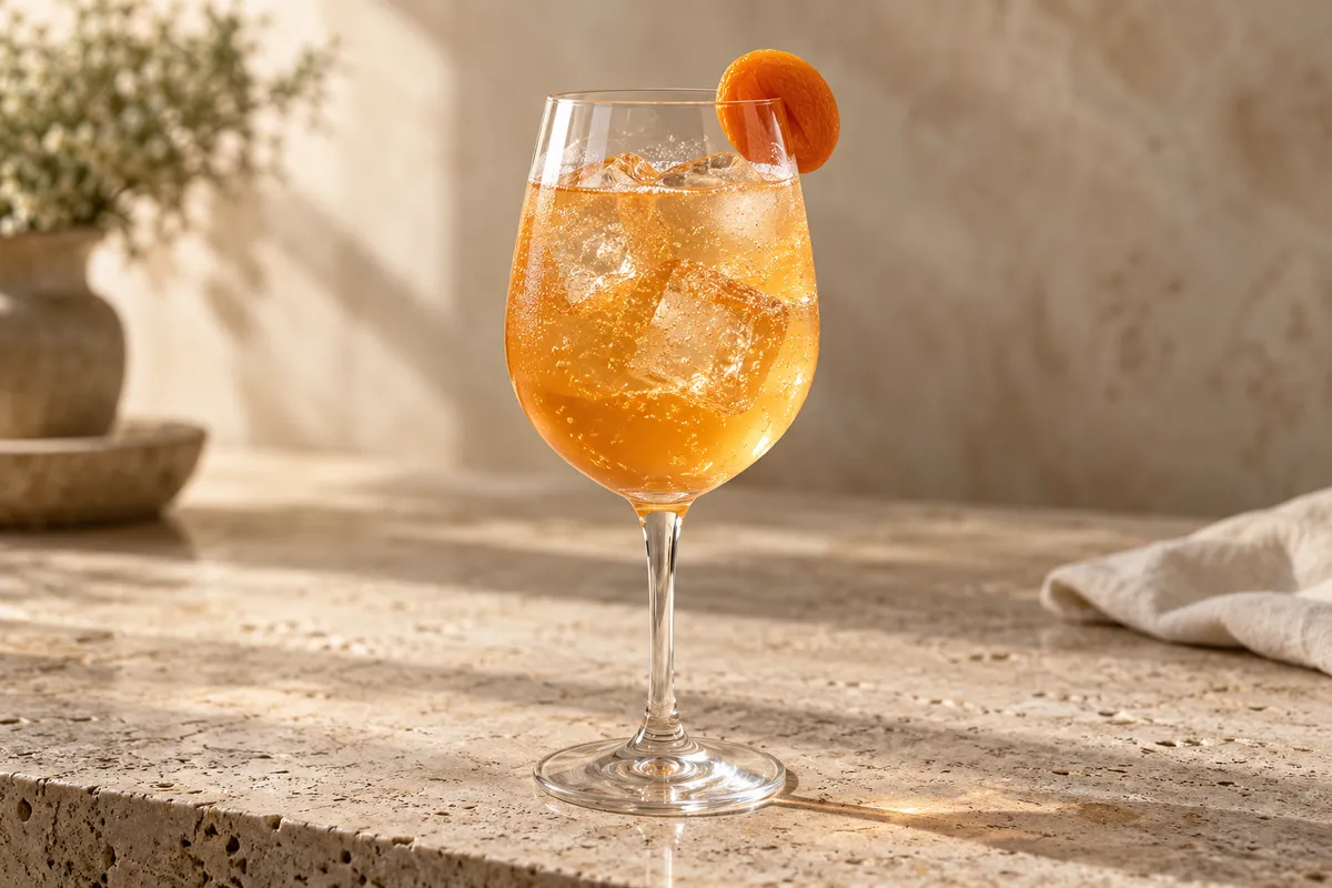 Apricot Gin Spritz serving suggestion