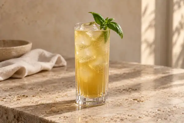 Basil Bourbon Buck serving suggestion
