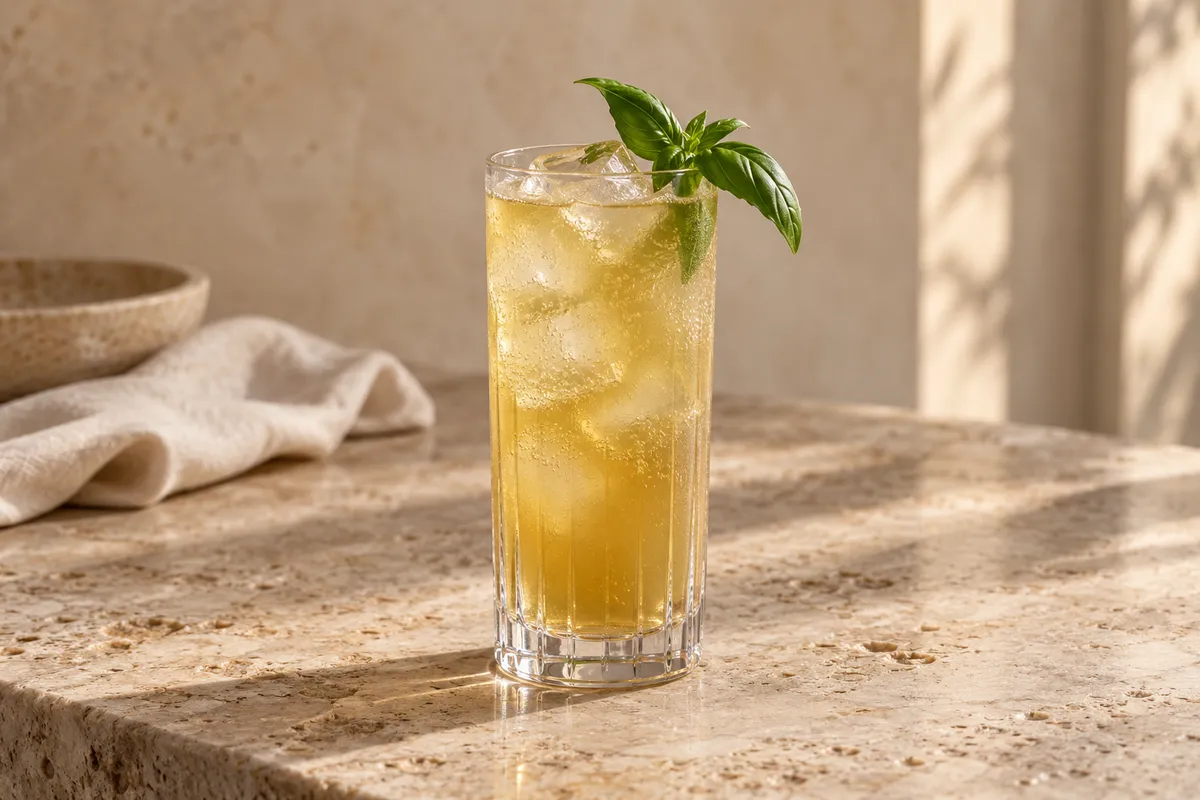 Basil Bourbon Buck serving suggestion