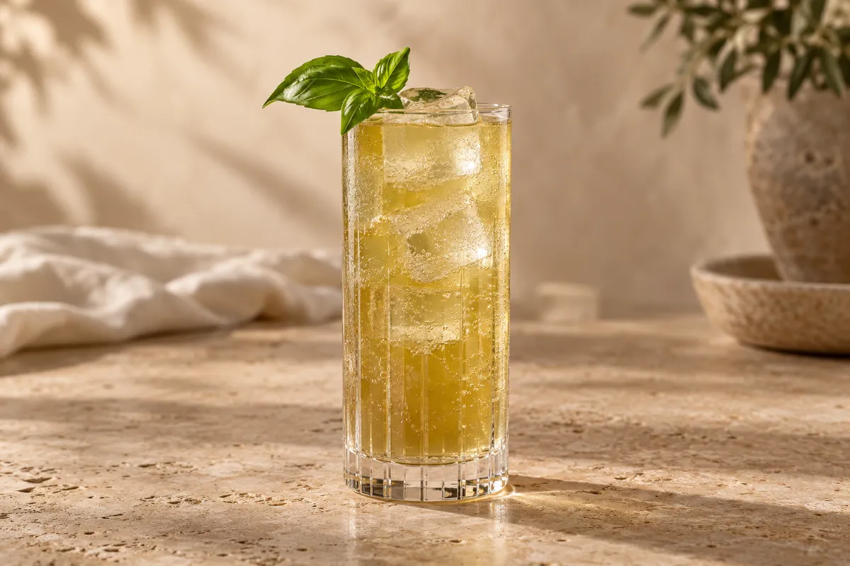 Basil Bourbon Collins serving suggestion