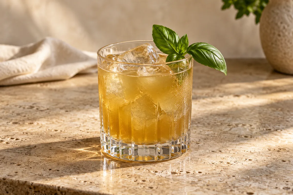 Basil Bourbon Sour serving suggestion