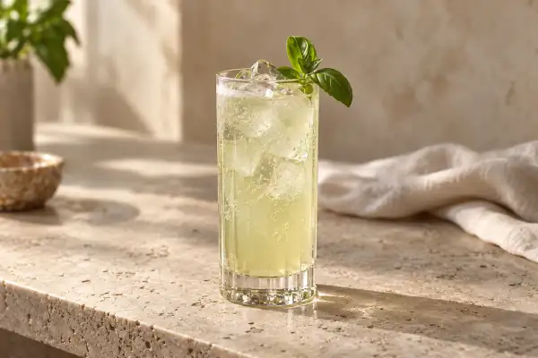 Basil Rum Buck serving suggestion