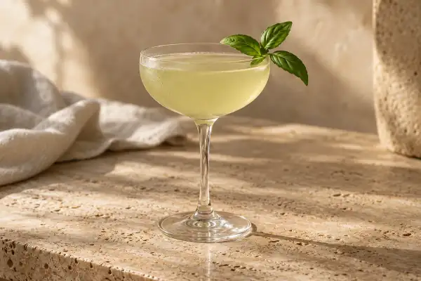 Basil Rum Daisy serving suggestion