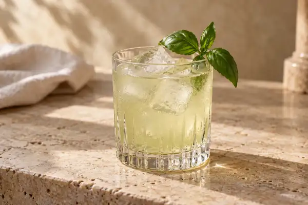 Basil Rum Sour serving suggestion