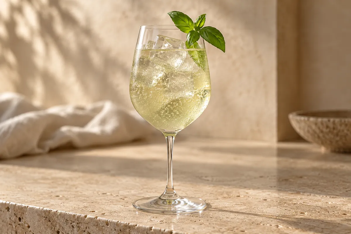 Basil Gin Spritz serving suggestion