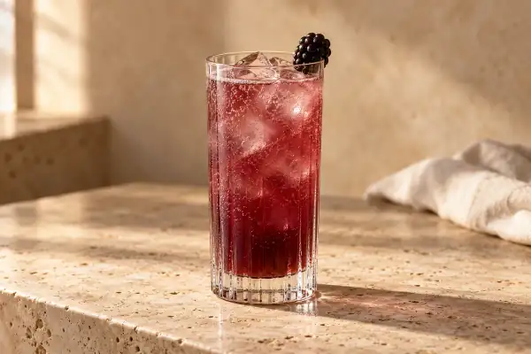 Blackberry Bourbon Buck serving suggestion