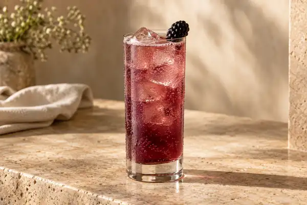 Blackberry Bourbon Collins serving suggestion
