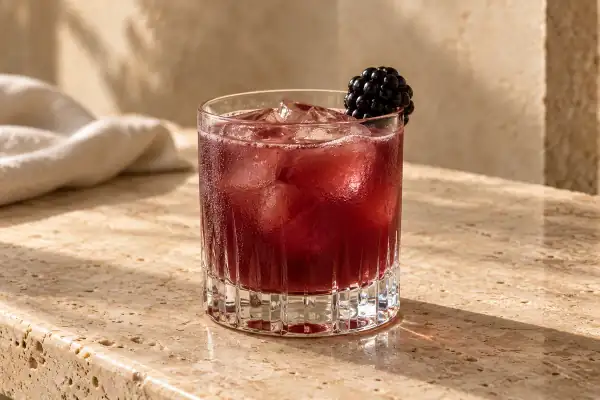 Blackberry Bourbon Sour serving suggestion
