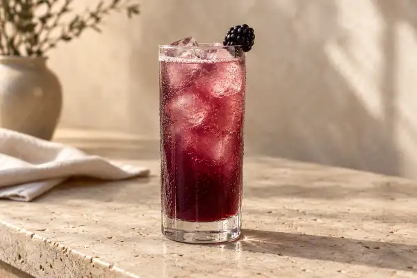 Blackberry Rum Buck serving suggestion