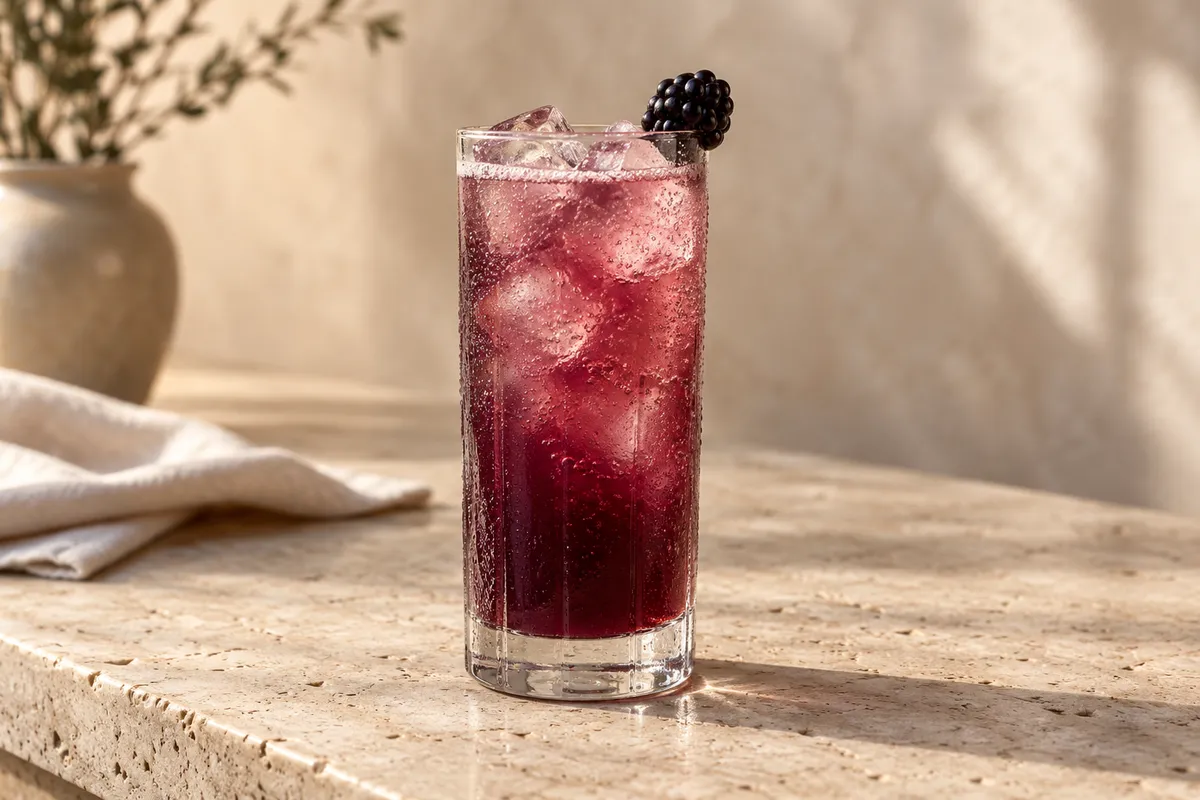 Blackberry Tequila Buck serving suggestion