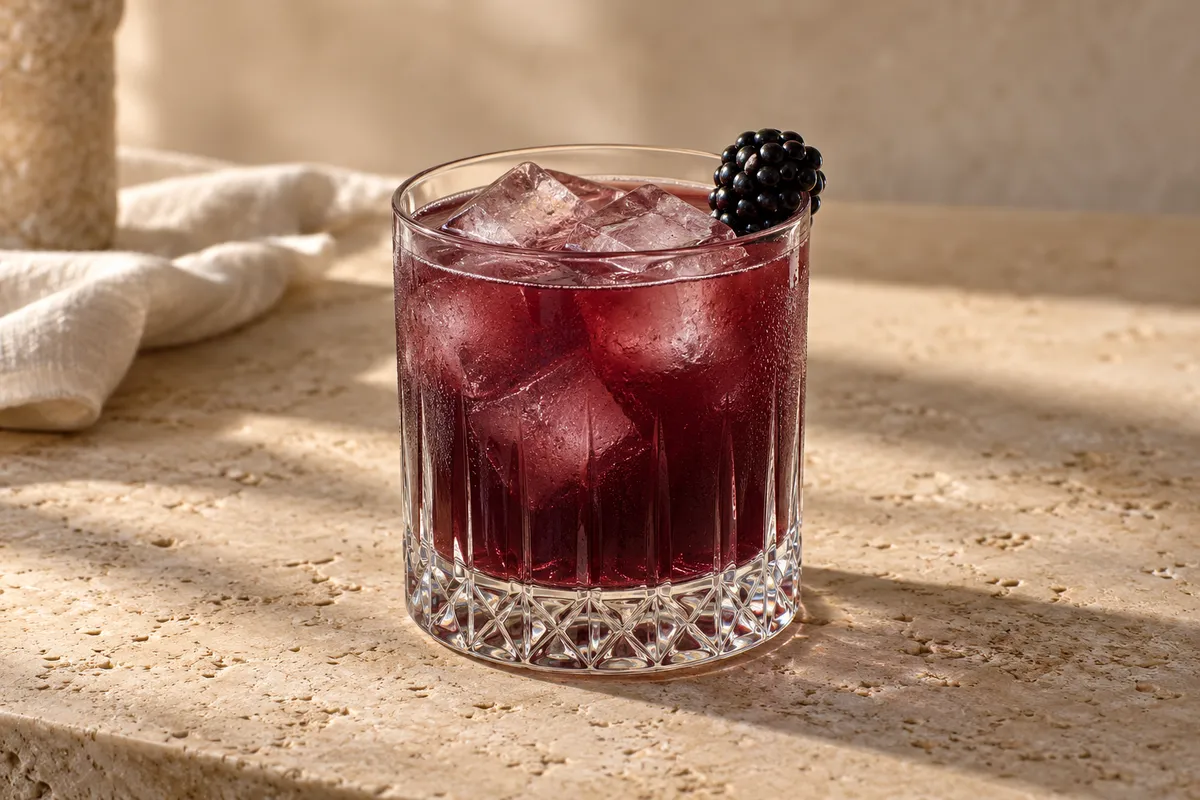 Blackberry Rum Sour serving suggestion
