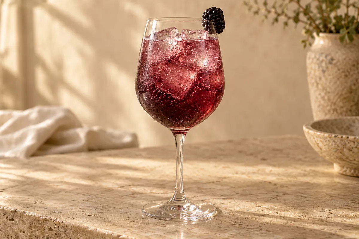 Blackberry Tequila Spritz serving suggestion