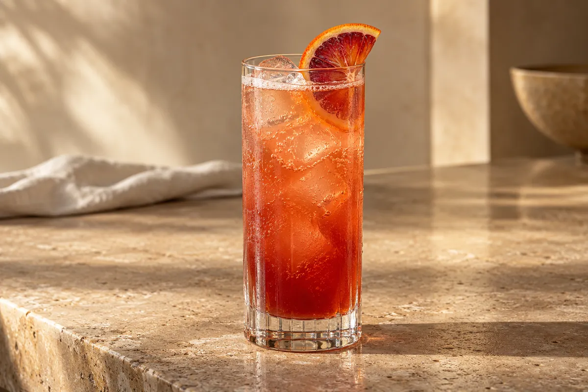 Blood Orange Bourbon Buck serving suggestion