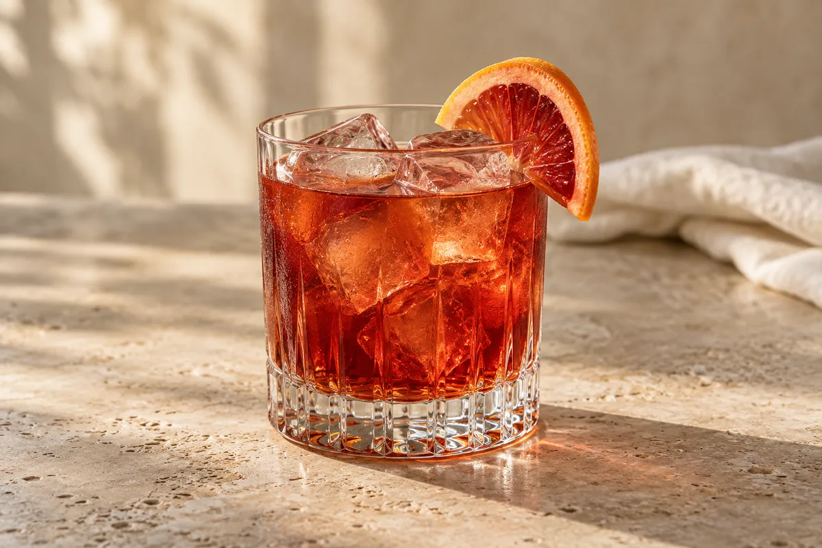 Blood Orange Bourbon Smash serving suggestion
