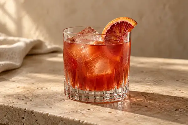 Blood Orange Bourbon Sour serving suggestion
