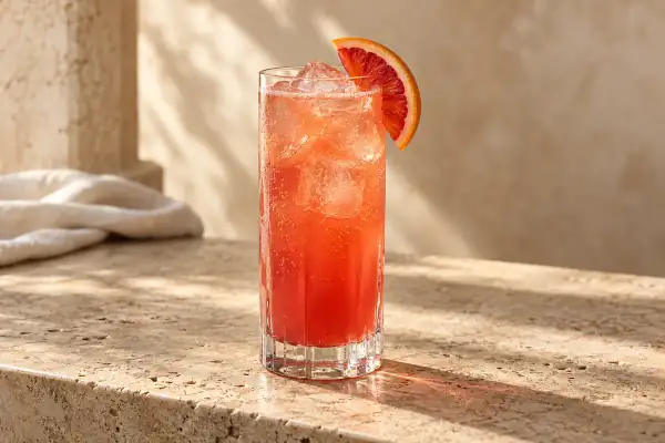 Blood Orange Rum Buck serving suggestion