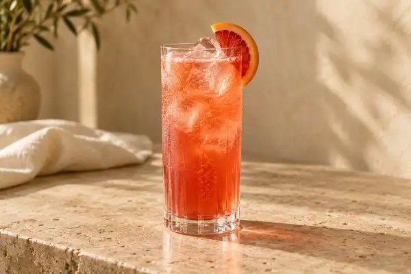 Blood Orange Gin Collins serving suggestion