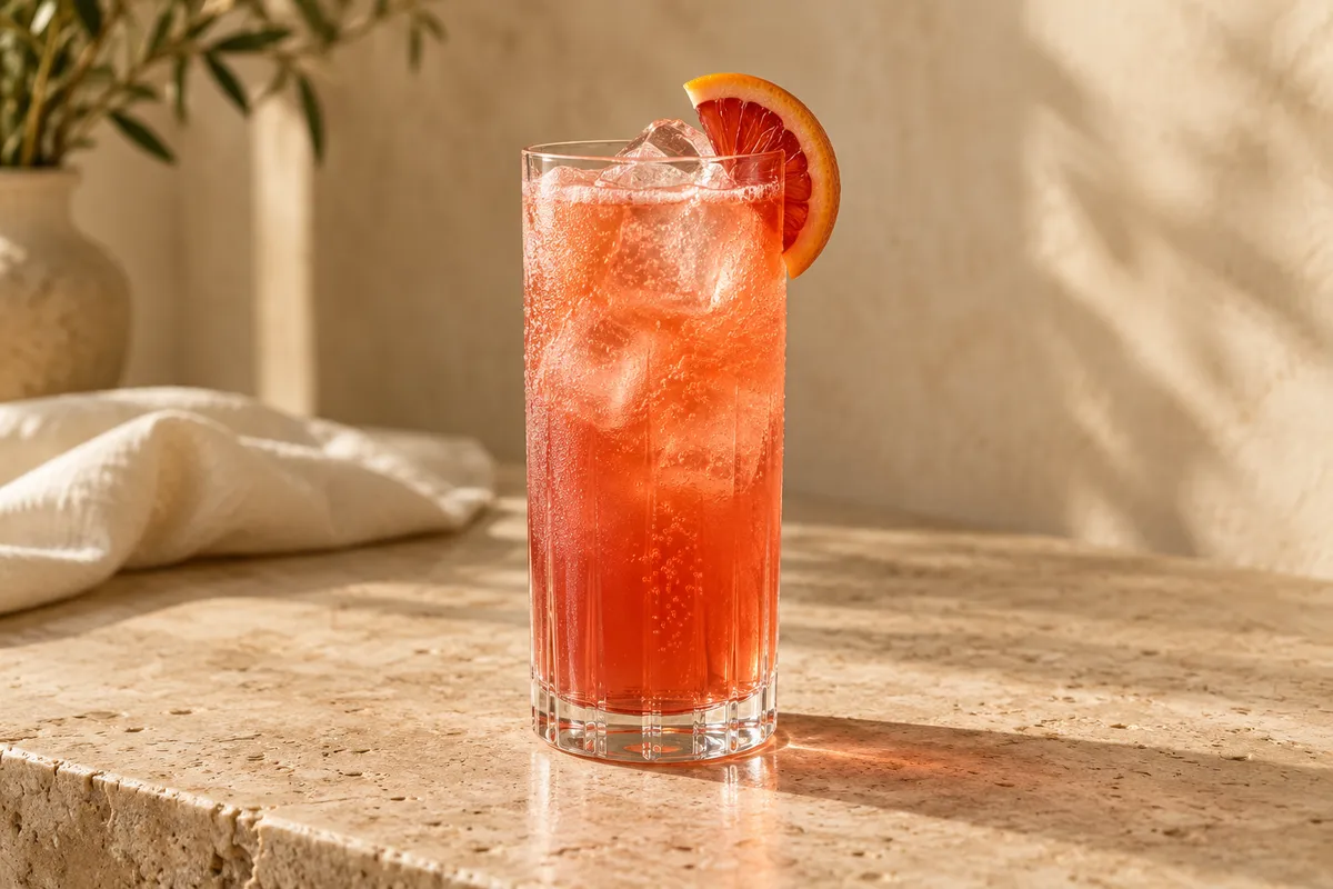 Blood Orange Gin Collins serving suggestion