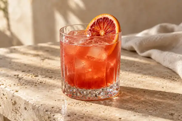 Blood Orange Rum Smash serving suggestion