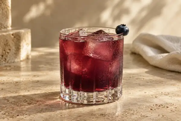 Blueberry Bourbon Smash serving suggestion
