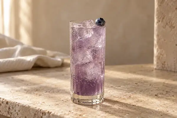 Blueberry Gin Collins serving suggestion