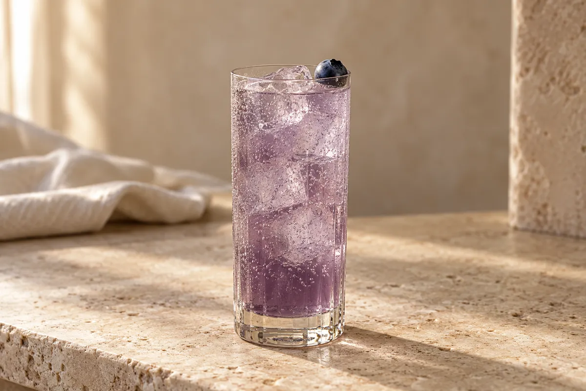 Blueberry Gin Collins serving suggestion