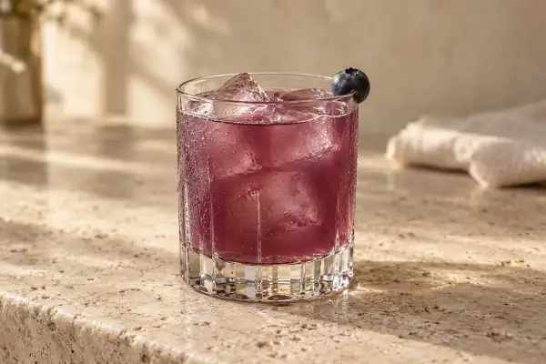 Blueberry Gin Smash serving suggestion