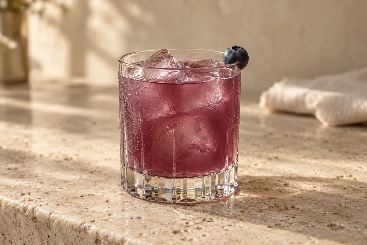 Blueberry Tequila Smash serving suggestion
