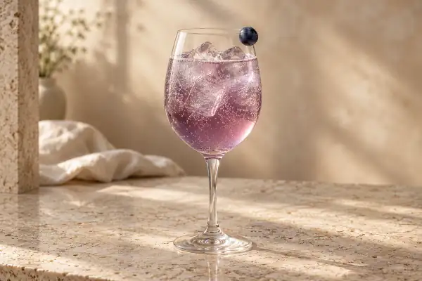 Blueberry Gin Spritz serving suggestion