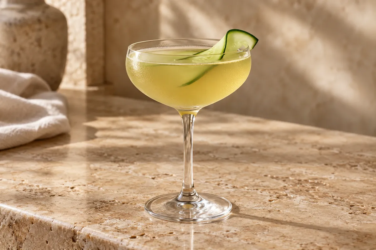 Cucumber Bourbon Daisy serving suggestion