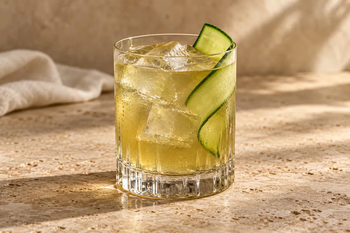 Cucumber Bourbon Sour serving suggestion