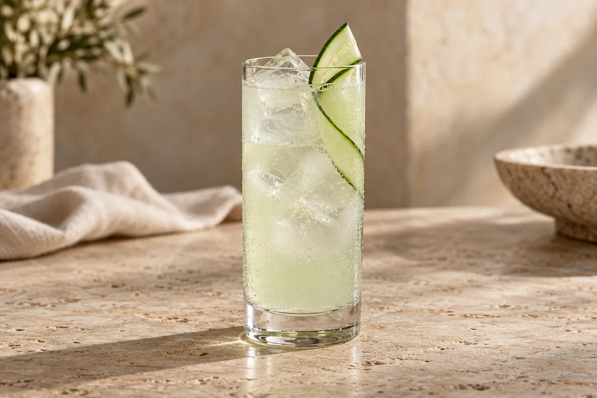 Cucumber Rum Buck serving suggestion