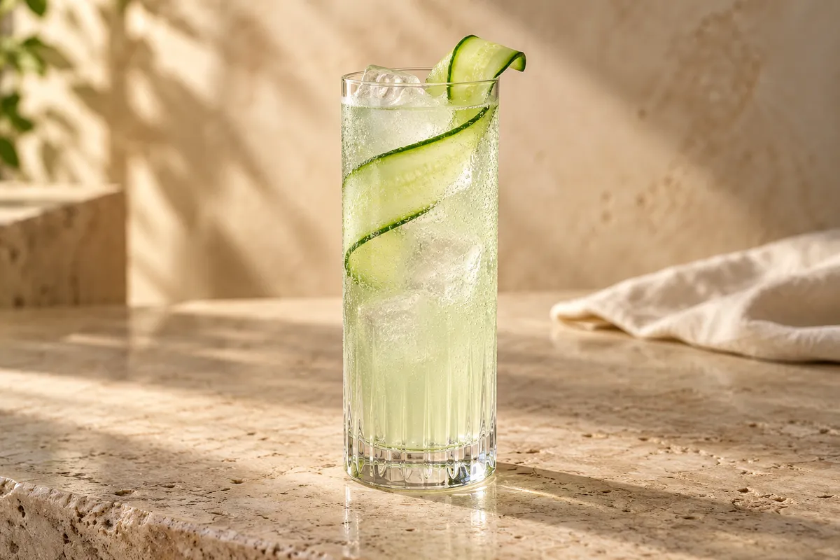 Cucumber Gin Collins serving suggestion