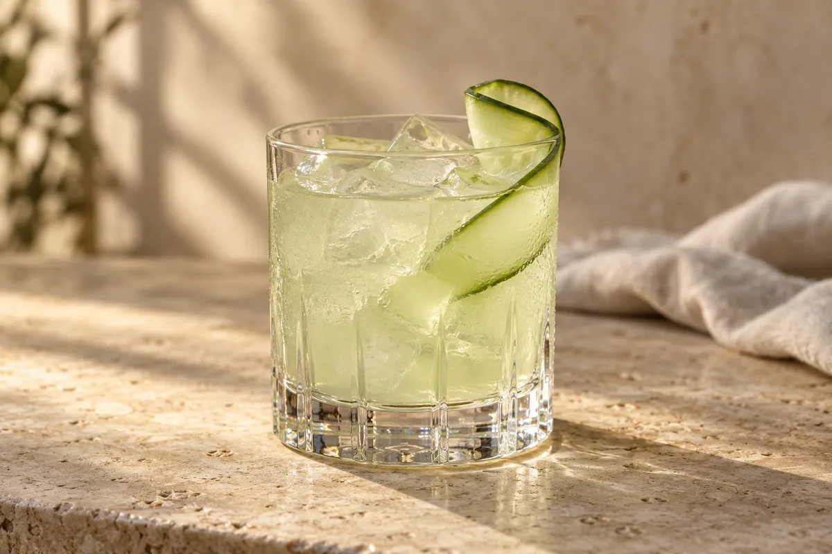 Cucumber Tequila Smash serving suggestion