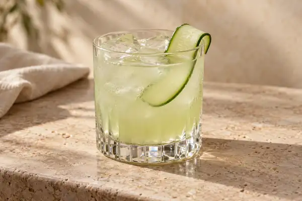 Cucumber Rum Sour serving suggestion