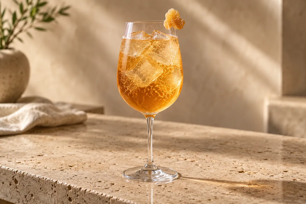 Ginger Bourbon Spritz serving suggestion
