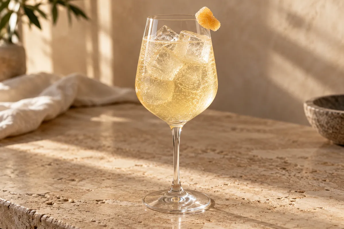 Ginger Rum Spritz serving suggestion