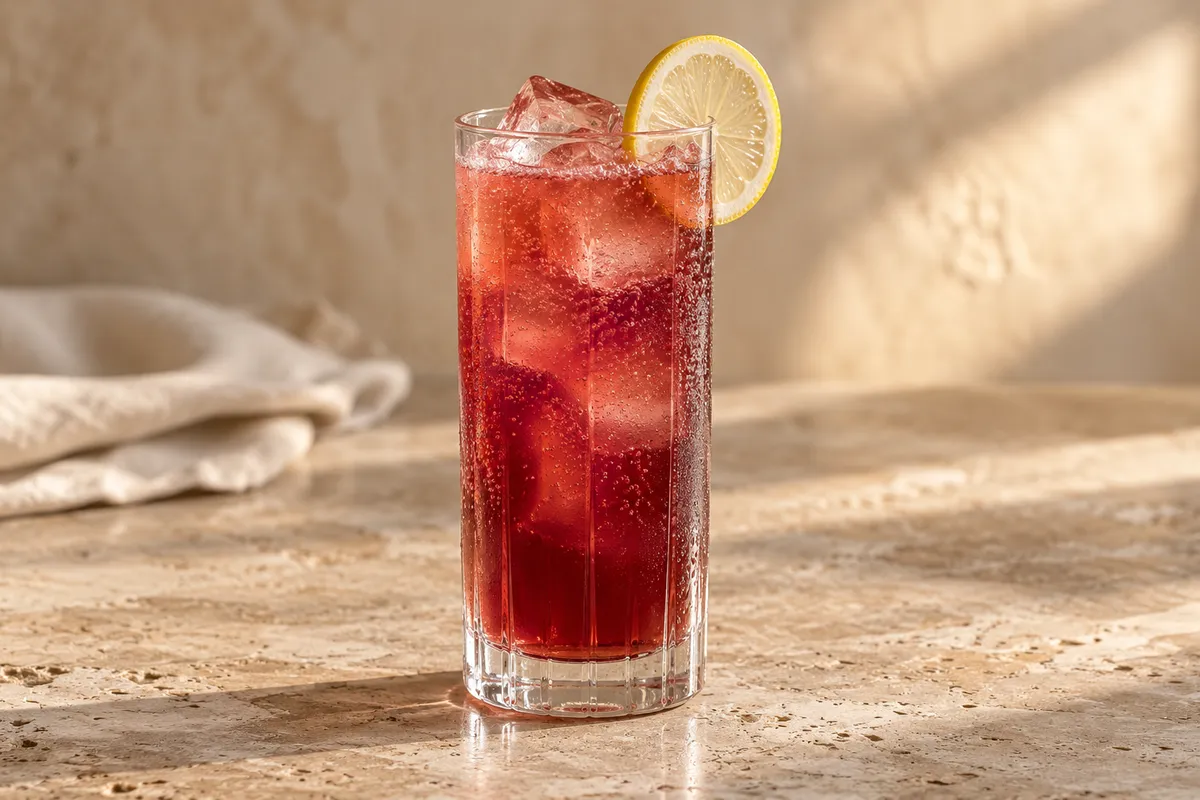 Hibiscus Bourbon Buck serving suggestion