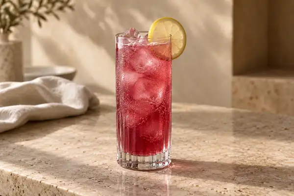 Hibiscus Gin Buck serving suggestion