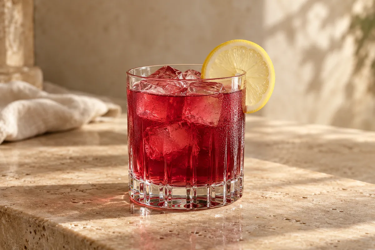 Hibiscus Rum Smash serving suggestion