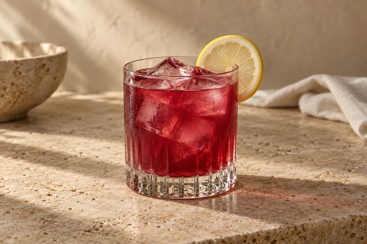Hibiscus Gin Sour serving suggestion