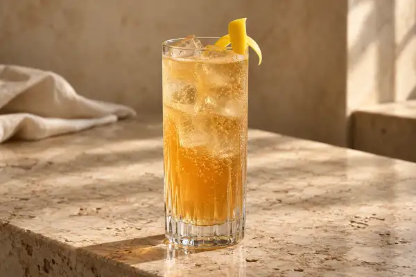 Honey Bourbon Buck serving suggestion