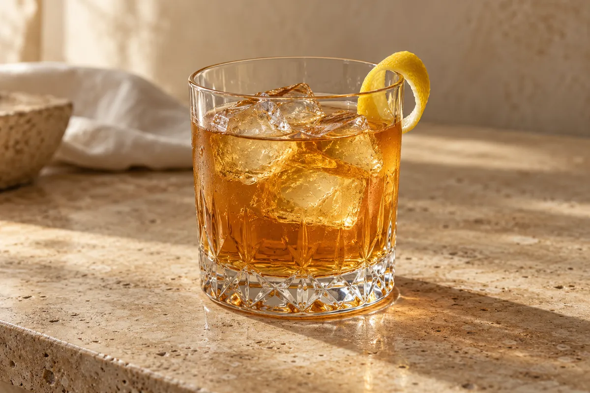 Honey Bourbon Smash serving suggestion