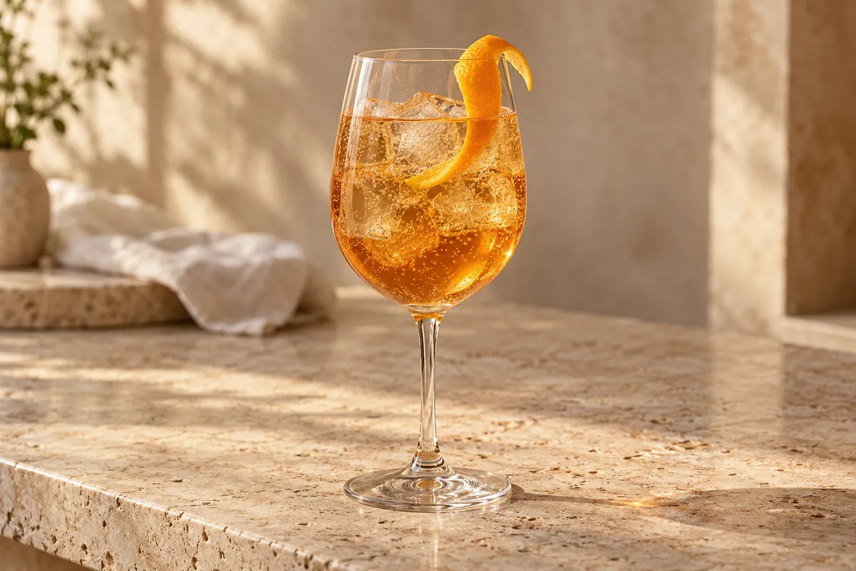 Maple Bourbon Spritz serving suggestion