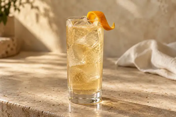 Maple Mezcal Collins serving suggestion