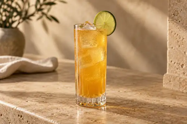 Passion Fruit Bourbon Collins serving suggestion